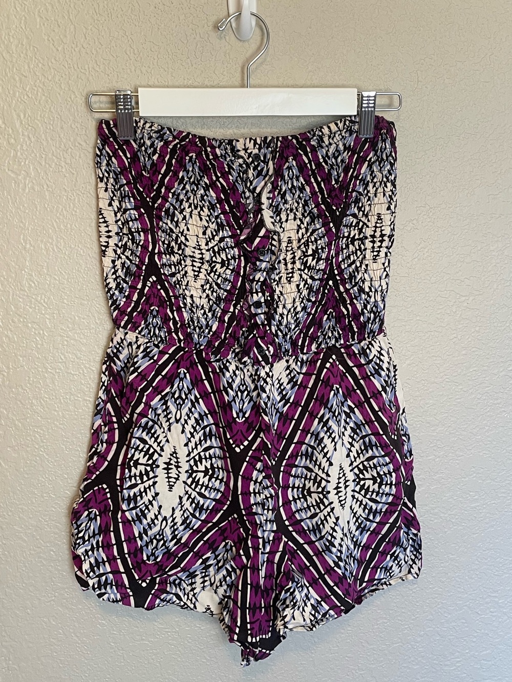Purple Patterned Romper